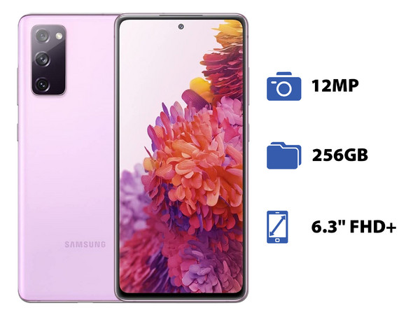 Smartphone Samsung Galaxy S20 FE:
Procesador Exynos 990 Octa Core (hasta 2.73 GHz),
Memoria RAM de 8GB, Almacenamiento de 256GB,
Pantalla Super AMOLED de 6.3