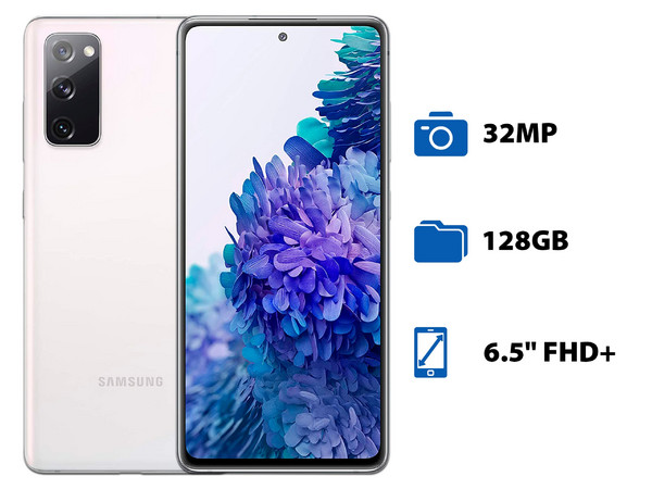 Smartphone Samsung Galaxy S20 FE 5G:
Procesador Octa-Core (hasta 2.80 GHz),
Memoria RAM de 6GB, Almacenamiento de 128GB,
Pantalla Super AMOLED de 6.5