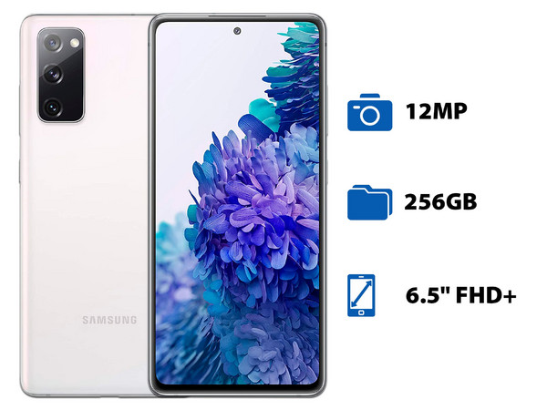 Smartphone Samsung Galaxy S20 FE 5G:
Procesador Snapdragon 865 5G,
Memoria RAM de 8GB, Almacenamiento de 256GB,
Pantalla Super AMOLED de 6.5