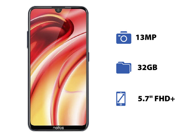 Smartphone TP-Link Neffos C9S:
Procesador Quad-Core (hasta 2.0 GHz),
Memoria RAM de 2GB, Almacenamiento de 32 GB (expandible con microSD),
Pantalla 5.71