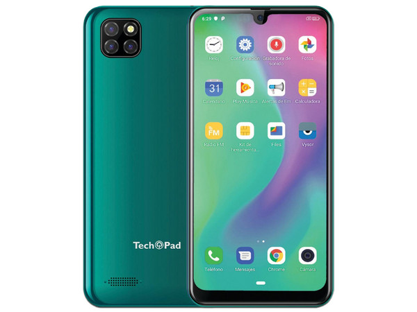 Smartphone TechPad Note 4: Procesador MT6580 Quad Core, Memoria RAM de 1GB, Almacenamiento de 16GB, Pantalla LED Multi Touch de 6.1