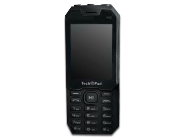 Smartphone TechPad P62:
Procesador MediaTek MTK6261,
Memoria RAM de 32MB, Almacenamiento de 32MB,
Pantalla QVGA de 2.8