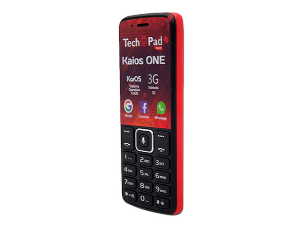 Smartphone TechPad Kaios ONE:
Procesador Dual Core (hasta 1.3GHz),
Memoria RAM de 512MB, Almacenamiento 4GB,¨
Pantalla LCD de 2.4