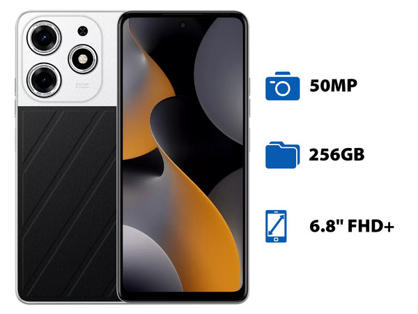 Smartphone Tecno Spark 10 Pro: 
Procesador Octa Core (hasta 2.0 GHz), 
Memoria RAM de 8GB, 
Almacenamiento de 256GB, 
Pantalla LED Multi-Touch de 6.8