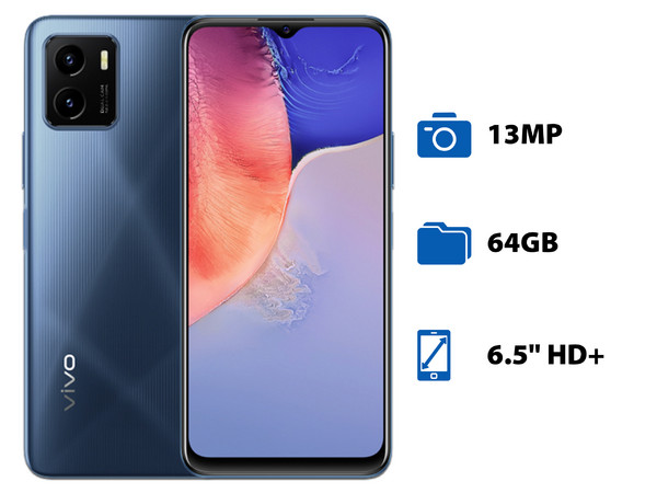 Smartphone Vivo Y15S:
Procesador Octa-Core (hasta 2.3 Ghz),
Memoria RAM de 4GB, 
Almacenamiento de 64GB,
Pantalla LED Multi Touch de 6.5