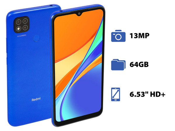 Smartphone Xiaomi Redmi 9C:
Procesador MediaTek Helio G35 (hasta 2.30GHz),
Memoria RAM de 3GB, Almacenamiento de 64GB,
Pantalla LED Multi Touch de 6.53