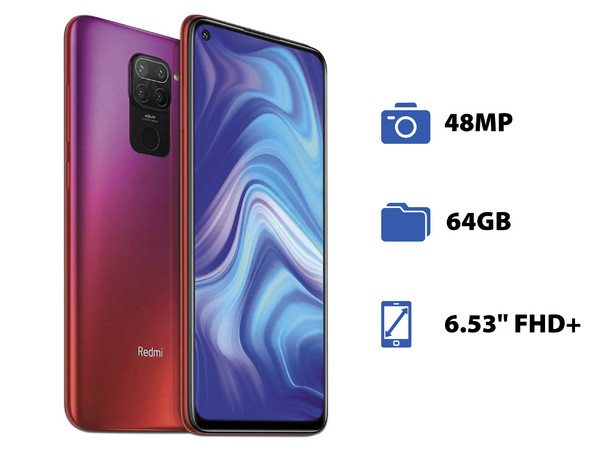 Smartphone Xiaomi Redmi Note 9: 
Procesador Mediatek Helio G85 (hasta 2.0GHz), 
Memoria RAM de 4GB, Almacenamiento de 64GB, 
Pantalla LED Multi Touch de 6.53