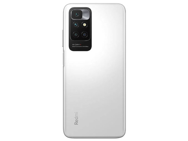 Smartphone Xiaomi Redmi 10: 
Procesador Mediatek Helio G88 (hasta 2.0 GHz), 
Memoria RAM de 4GB, Almacenamiento de 128GB, 
Pantalla LED Multi touch de 6.5 FHD+, 
Bluetooth, Wi-Fi,
Cámara Principal de 50MP, 
Android 11. Color Blanco.