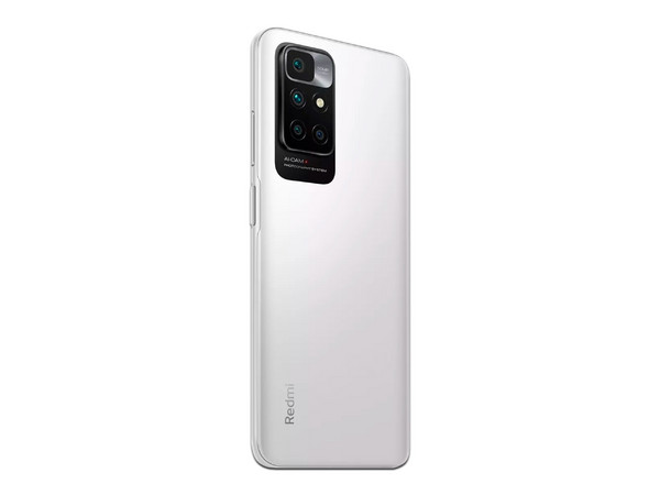 Smartphone Xiaomi Redmi 10: 
Procesador Mediatek Helio G88 (hasta 2.0 GHz), 
Memoria RAM de 4GB, Almacenamiento de 128GB, 
Pantalla LED Multi touch de 6.5 FHD+, 
Bluetooth, Wi-Fi,
Cámara Principal de 50MP, 
Android 11. Color Blanco.