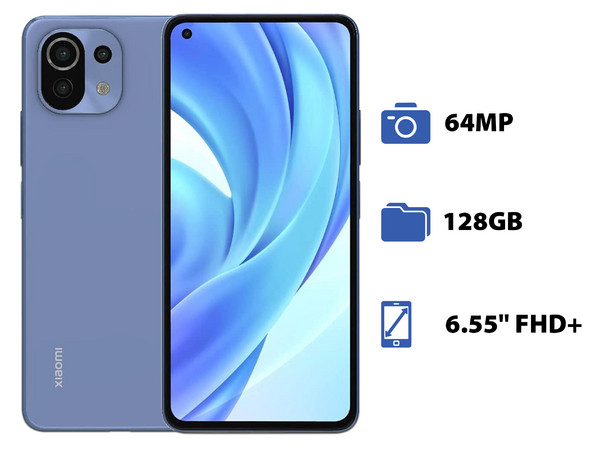 Smartphone Xiaomi Mi 11 Lite: 
Procesador Qualcomm Snapdragon 780G (hasta 2.4 GHz),
Memoria RAM de 6GB, Almacenamiento de 128GB, 
Pantalla AMOLED Multi Touch de 6.55