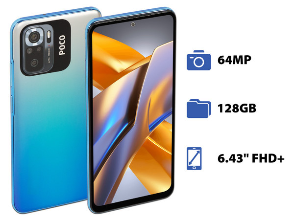 Smartphone Xiaomi POCO M5s: 
Procesador Helio G95 Octa-Core (hasta 2.0 GHz),  
Memoria RAM de 6GB, Almacenamiento de 128GB,
Pantalla AMOLED de 6.43