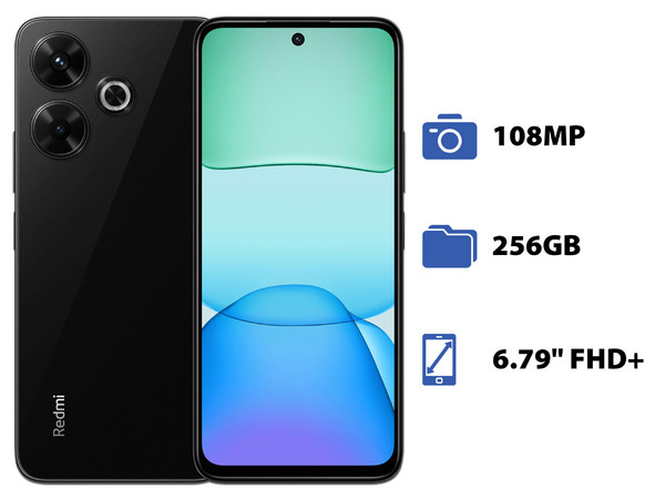 Smartphone Xiaomi Redmi 13: Procesador MediaTek Helio G91-Ultra (Hasta 2,0 GHz), Memoria de RAM de 8GB, Almacenamiento de 256GB, Pantalla Multi-Touch de 6,79