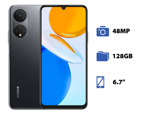 Smartphone Honor X7:
Procesador Snapdragon 680,
Memoria RAM de 4GB, Almacenamiento de 128GB,
Pantalla LED de 6.7