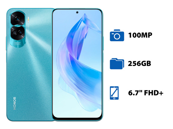 Smartphone Honor 90 Lite: 
Procesador Octa Core (hasta 2.2 GHz), 
Memoria RAM de 8GB, Almacenamiento de 256GB, 
Pantalla LED Multi Touch de 6.7