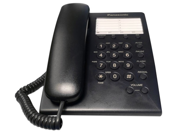 Teléfono Panasonic KX-TS550MEB analógico de 100 entradas. Color Negro.