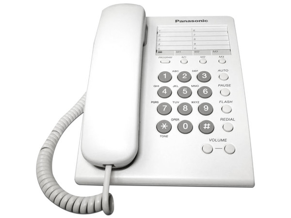 Teléfono Panasonic KX-TS550ME analógico de 13 entradas. Color Blanco.