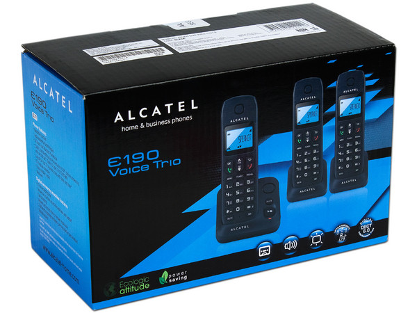 Teléfono inalámbrico Alcatel  E190 Voice Trio con identificador de llamadas y tecnología DECT 6.0.