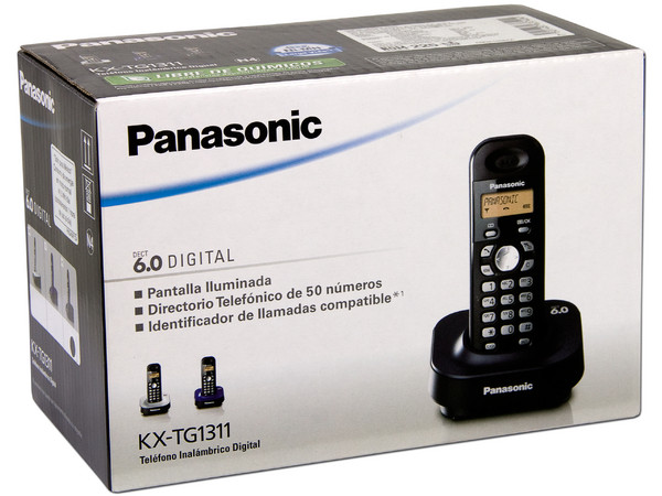 Teléfono Inalámbrico Panasonic con Identificador de llamadas, Tecnología DECT 6.0 y 50 números en memoria.