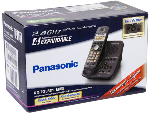 Teléfono Inalámbrico de 2.4 GHz Panasonic con Identificador de llamadas, Contestadora Digital y 50 números en memoria.