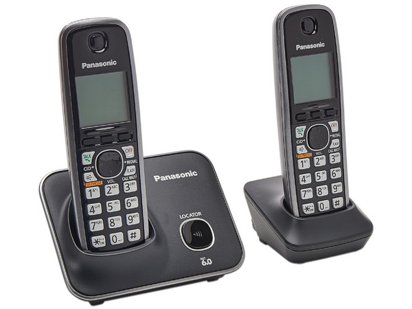 Teléfono Inalámbrico Panasonic KX-TG4112MEB Tecnología DECT 6.0 Digital, Altavoz en base, LCD, Identificador de llamadas e iluminación color azul.