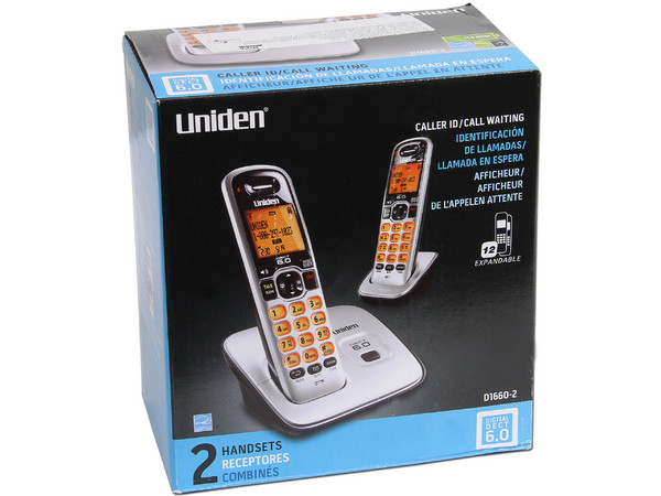 Teléfono Inalámbrico Uniden con Identificador de llamadas, Tecnología DECT 6.0, 2 Handset.