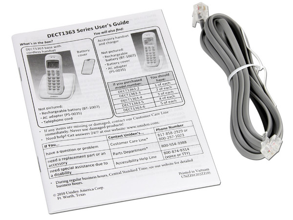 Teléfono Inalámbrico Uniden con Identificador de llamadas, Tecnología DECT 6.0, 2 Handset y 30 números en memoria