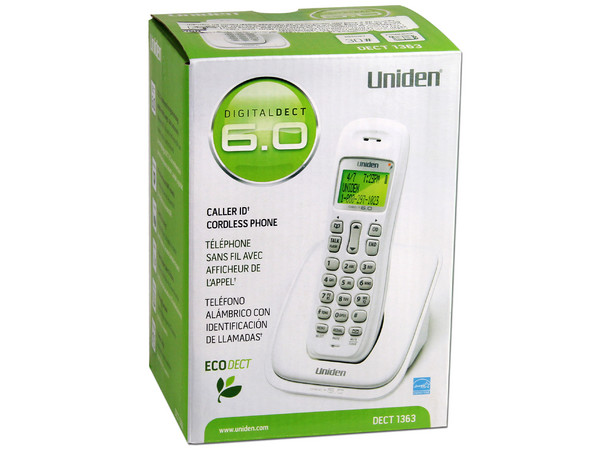 Teléfono Inalámbrico Uniden con Identificador de llamadas, Tecnología DECT 6.0 y 30 números en memoria.