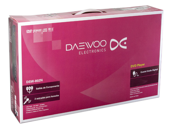DVD DAEWOO DSW-802N con 2 entradas para Karaoke, Región 4