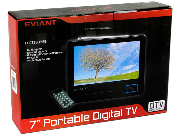 Televisión Portátil EVIANT LCD Widescreen con sintonizador HD de 7