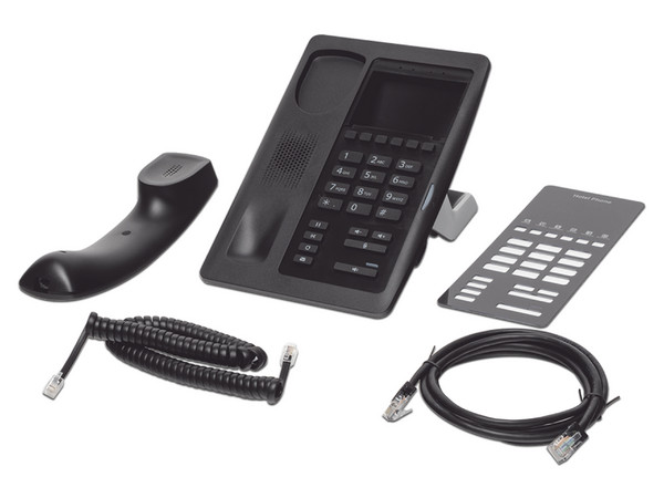 Teléfono IP para Hotelería, profesional con 6 teclas programables para servicio rápido, plantilla personalizable con PoE.