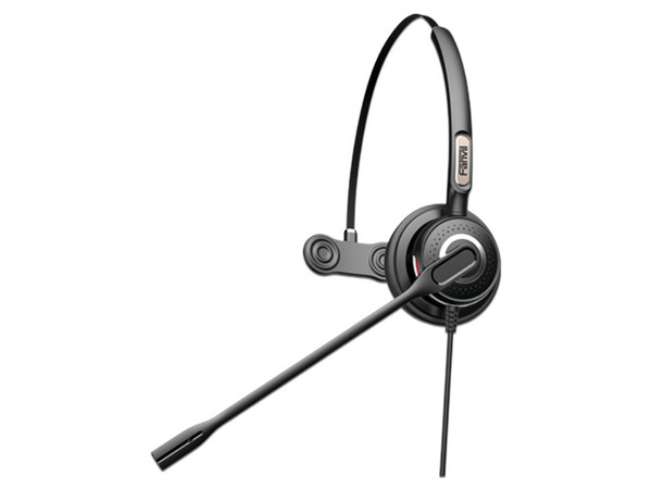 Diadema Monoaural Fanvil HT201 para teléfonos IP FANVIL y Polycom, Micrófono de cancelación de ruido, RJ-9, Cable de 1m.