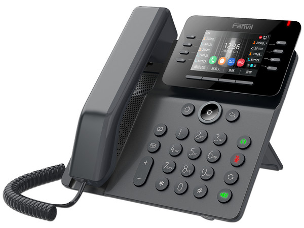 Teléfono IP Empresarial Fanvil V64 de 12 líneas SIP, Pantalla de 3.5