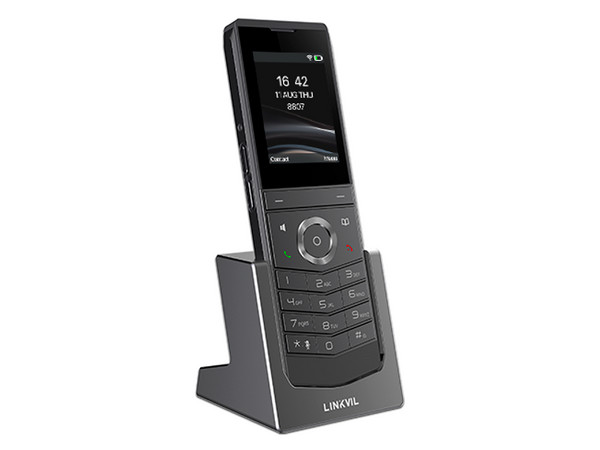 Teléfono Inalámbrico IP Fanvil W611W, 4 Líneas SIP, Wi-Fi 6, Bluetooth 5.0. Color Negro.
