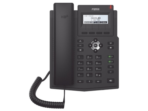 Teléfono IP Fanvil X1SP, 2 lineas SIP, Códec Opus, conferencia de 3 vías, PoE.
