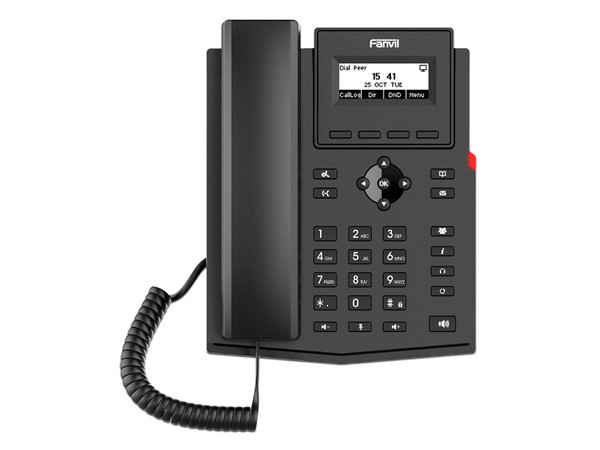 Teléfono IP Fanvil X301W, 2 Líneas SIP, Conferencia de 6 vías, Wi-Fi. Color Negro.