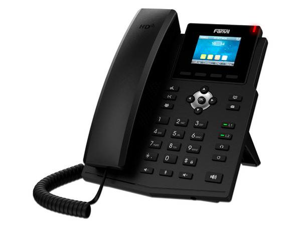 Teléfono IP empresarial Fanvil X3SP-V2 para 4 líneas SIP, Pantalla LCD de 2.4 pulgadas, Opus y conferencia de 3 vías, PoE.