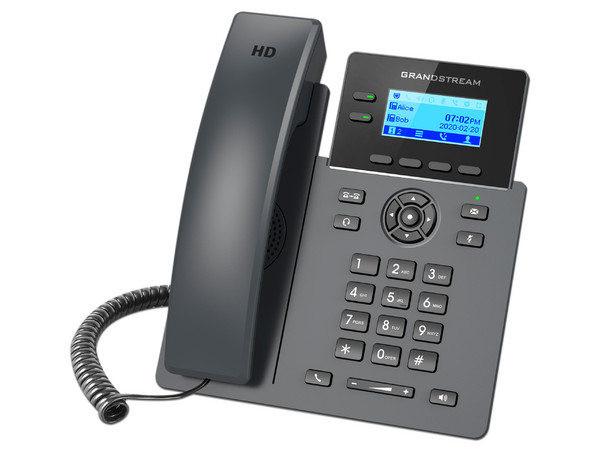Teléfono IP Grandstream GRP2602, con 2 puertos Ethernet, pantalla LCD retroiluminada 2.41