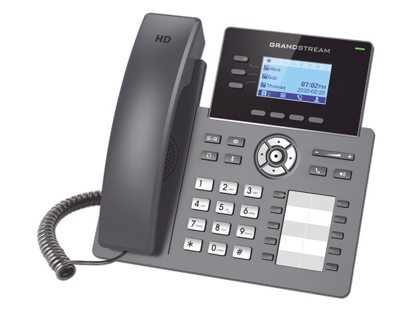 Teléfono IP GrandStream GRP2604, 3 líneas, 6 cuentas SIP, Color gris.