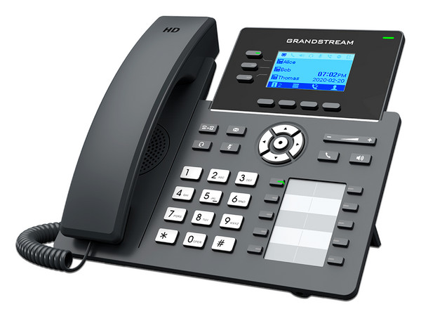 Teléfono IP GrandStream GRP2604, 3 líneas, 6 cuentas SIP, Color gris.