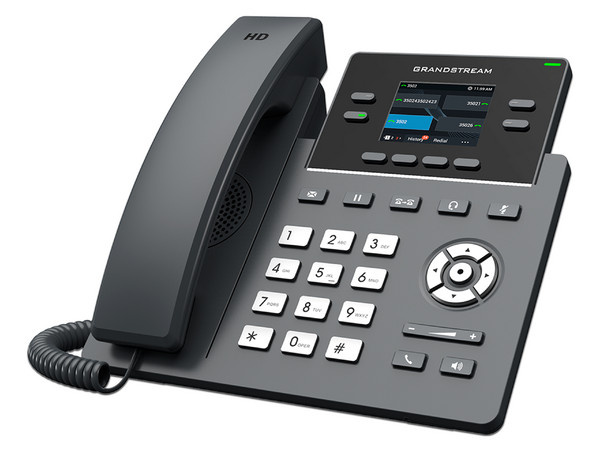 Teléfono IP GrandStream GRP2612G , 2 cuentas SIP, 4 teclas de línea, conferencia de 5 participantes, Soporta PoE.