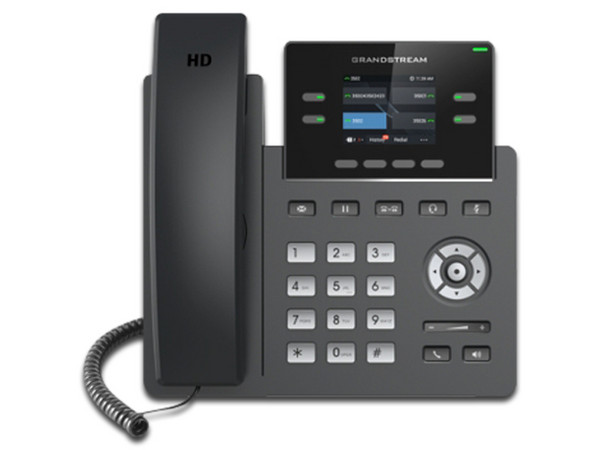 Teléfono IP GrandStream GRP2612P, 2 cuentas SIP, 4 teclas de línea, Wi-Fi, Soporta PoE.