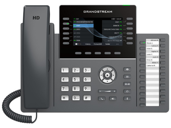 Teléfono IP HD Grandstream GRP2636, 12 Líneas, 6 Cuentas SIP, WiFi, Bluetooth, 24 Teclas Programables, PoE, Pantalla LCD de 4.3
