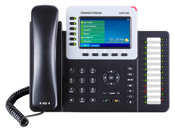 Teléfono IP Empresarial Grandstream GXP-2160 con hasta 6 líneas, pantalla de 7