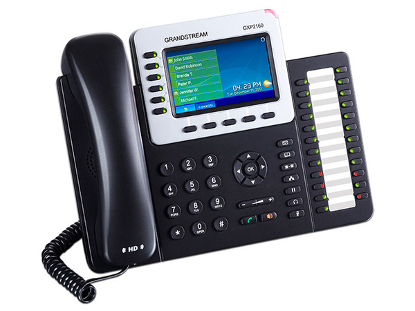Teléfono IP Empresarial Grandstream GXP-2160 con hasta 6 líneas, pantalla de 7