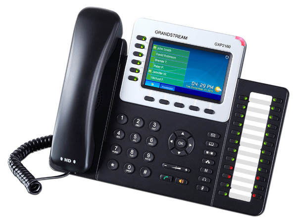 Teléfono IP Empresarial Grandstream GXP-2160 con hasta 6 líneas, pantalla de 7