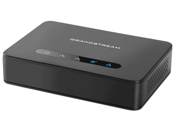 Adaptador telefónico Grandstream HT812 soporta 2 perfiles SIP a través de 2 puertos FXS y 1 puerto de 10/100Mbps.