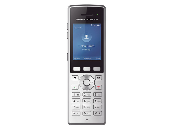 Teléfono Inalámbrico IP de 2 lineas Grandstream WP822, WiFi de doble banda, soporte de roaming avanzado, Tecnología AEC y Noise Shield, Color Plata.