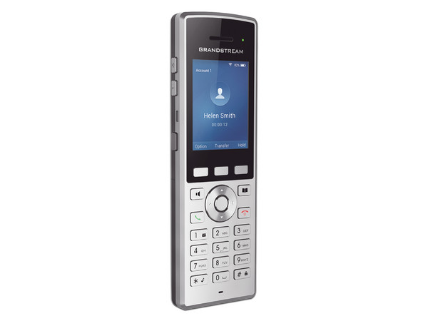 Teléfono Inalámbrico IP de 2 lineas Grandstream WP822, WiFi de doble banda, soporte de roaming avanzado, Tecnología AEC y Noise Shield, Color Plata.