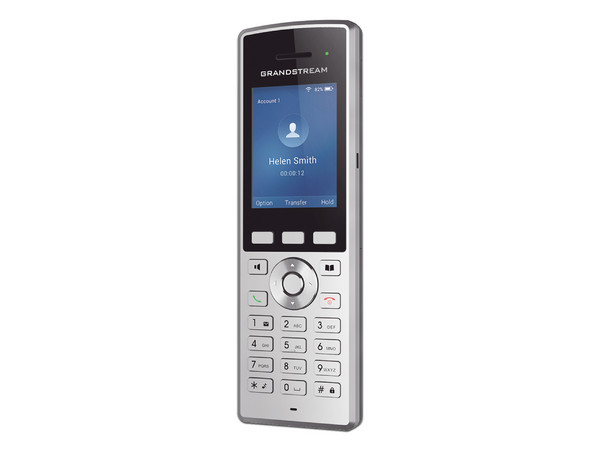 Teléfono Inalámbrico IP de 2 lineas Grandstream WP822, WiFi de doble banda, soporte de roaming avanzado, Tecnología AEC y Noise Shield, Color Plata.