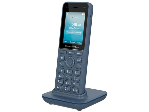 Teléfono IP Inalámbrico Grandstream WP826, Wi-Fi 6, Portátil, 3 Cuentas SIP, 3 Líneas, Voz HD, Bluetooth Integrado, Puerto USB Tipo C. Color Azul.
